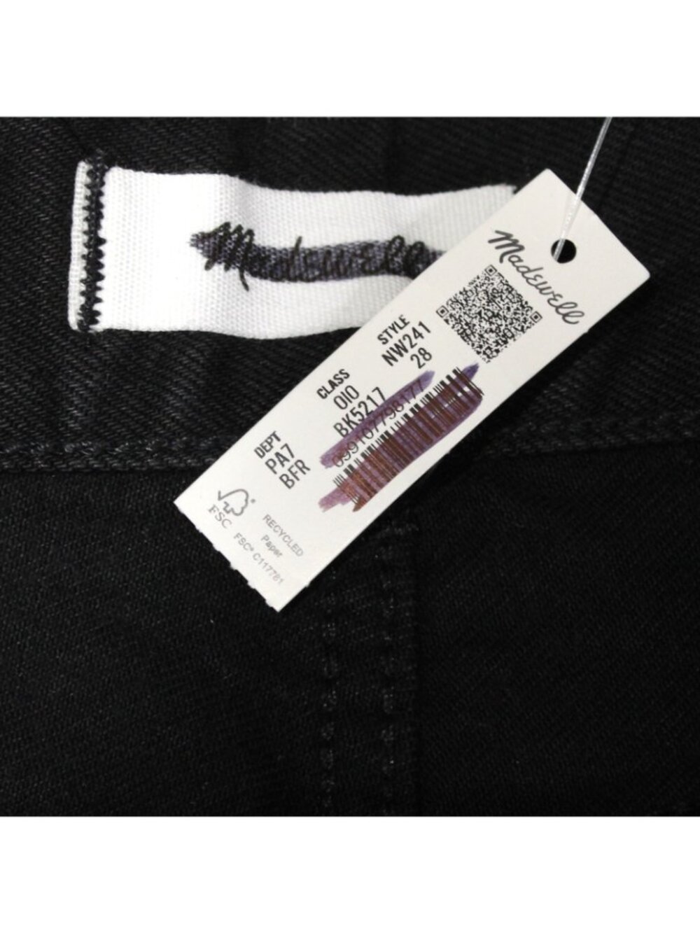 Madewell The Balloon Jean Barrel Leg High Rise in Black Frost Size 28 X 29.5 NWT - Picture 6 of 7